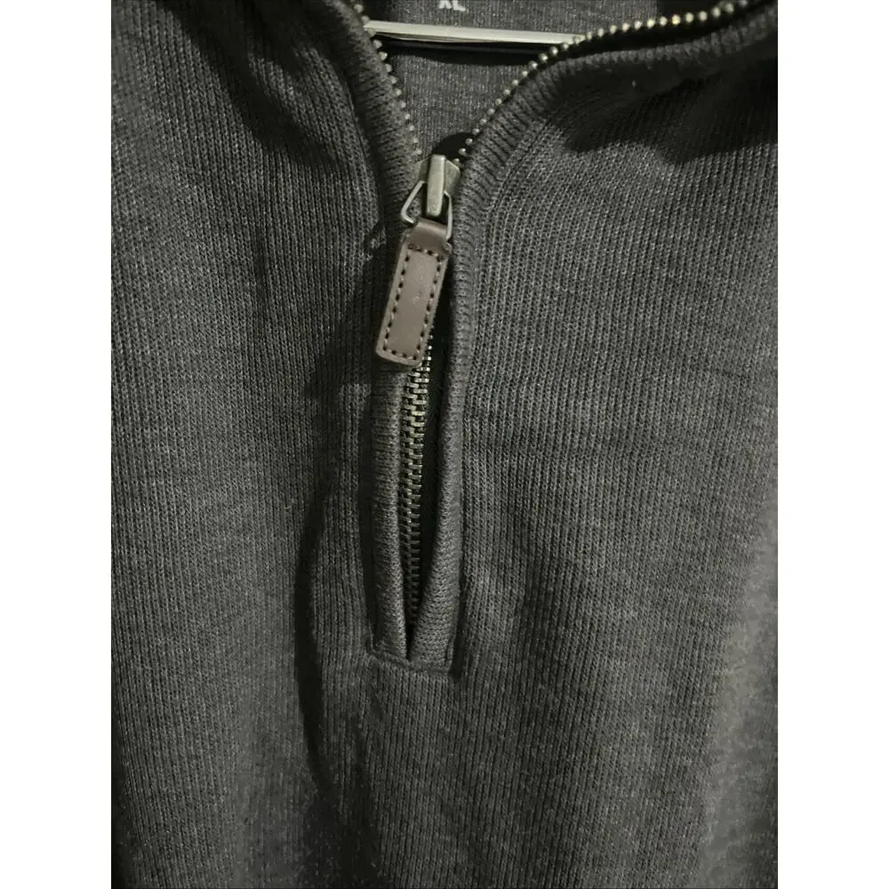 Banana Republic Mens Dark Gray Performance Knit 1/4 Zip Pullover Sweatshirt XL